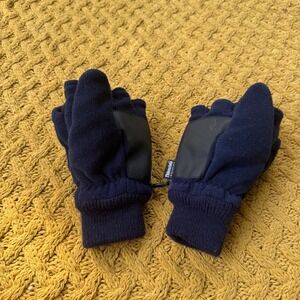 Thinsulate Navy Blue Fleece Convertible Mittens Fingerless Gloves Waterproof XL